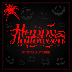 happy halloween creepy letters for greeting card vector