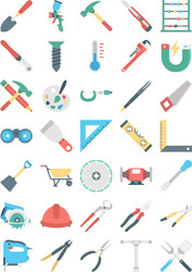 tools color icons set every single icon ca vector image