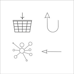 web simple linear icon setsimple outline icons vector image