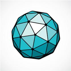 3d digital spherical object made using triangular vector image