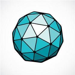 3d digital spherical object made using triangular vector