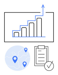 data visualization with growth chart location vector image