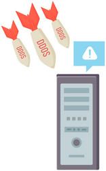 distributed denial of service hacking isolated vector image