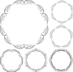Floral frames set line art Royalty Free Vector Image