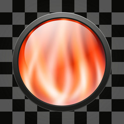 glossy fire button for web applications vector image