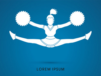 Cheerleader jumping Royalty Free Vector Image - VectorStock