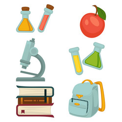 Chemistry specialized students belongings isolated vector