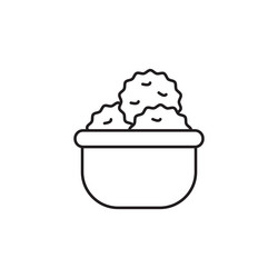 Meat ball line art icon design template vector