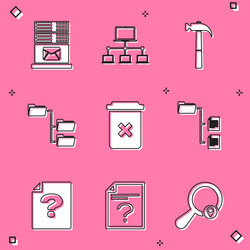 set mail server computer network hammer folder vector image