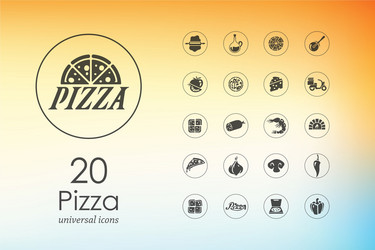 set of pizza icons vector