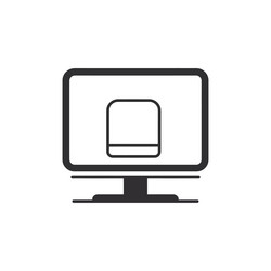 computer monitor with rounded box icon displayed vector image