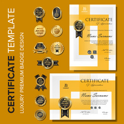 creative certificate template with luxury vector