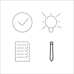 web simple linear icon setsimple outline icons vector image