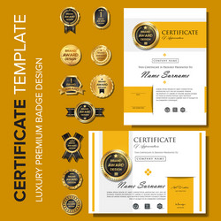 creative certificate template with luxury vector