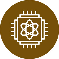 quantum computing line circle style icon design vector image