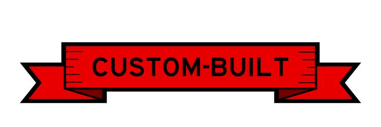 ribbon label banner with word custom-built in red vector image