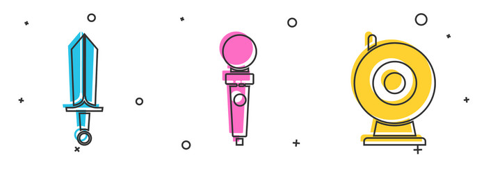 set sword for game joystick arcade machine vector image