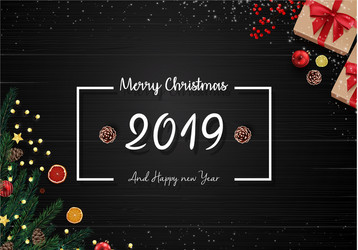 2019 happy new year and christmas background vector