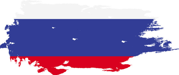 grunge brush stroke with russia national flag vector