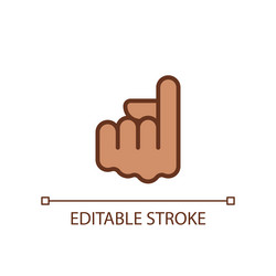 index finger pointing up pixel perfect rgb color vector image