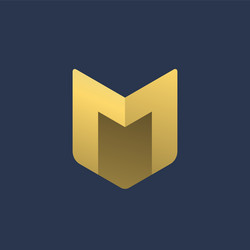 Letter m shield logo design Royalty Free Vector Image