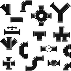 pipeline icons set simple style vector image