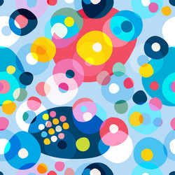 seamless repeat pattern of colorful circles dots vector image