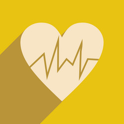 flat with shadow icon and mobile application pulse vector image