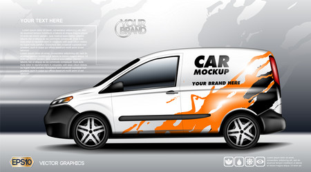 White Vehicle Mockup - Delivery & Corporate Vector Image