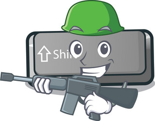 army button shift isolated with character vector image