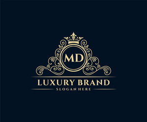 Elegant MD Monogram Logo Vector Image