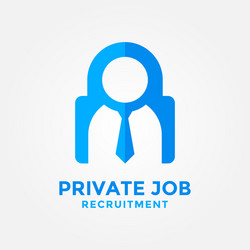 Private job logo design template person shape vector