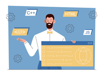 software developer with code vector image