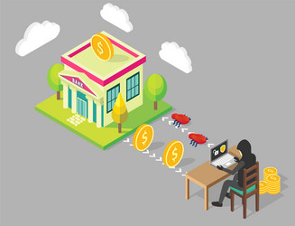 Hacking Isometric Concept Royalty Free Vector Image