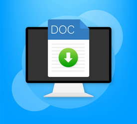 doc file icon spreadsheet document type modern vector image