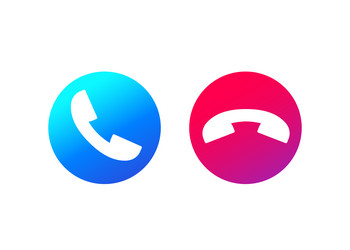 Phone call icon set accept and decline Royalty Free Vector