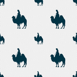 camel sign seamless pattern with geometric texture vector image