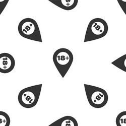 grey map pointer with 18 plus icon isolated vector image