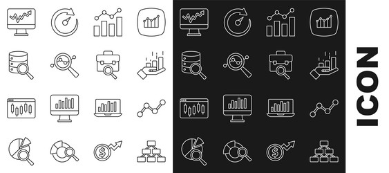 set line hierarchy organogram graph chart vector image