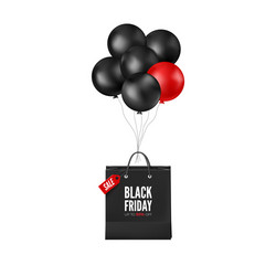 Black friday poster with discount and red vector