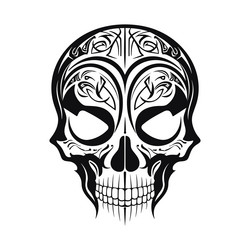 Flaming skull symbol logo on white background vector