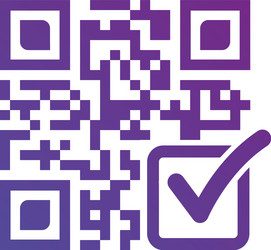 qr code with check mark modern design isolated vector image