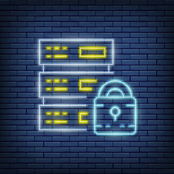 safe server data center web hosting neon vector image