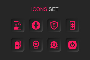 set game rating with medal controller or joystick vector image