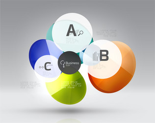 shiny circles with text in 3d space vector image