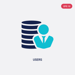 two color users icon from big data concept vector image