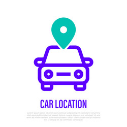 car location thin line icon pointer for position vector image
