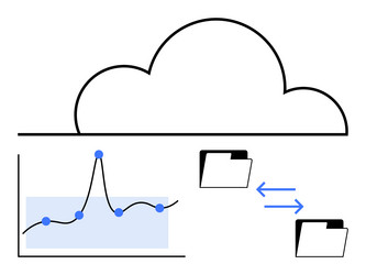cloud computing with data visualization and file vector image