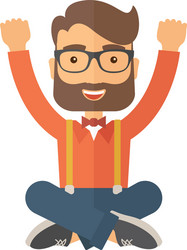 Young happy businessman cartoon flat Royalty Free Vector