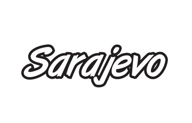 sarajevo europe capital text logo black white Vector Image